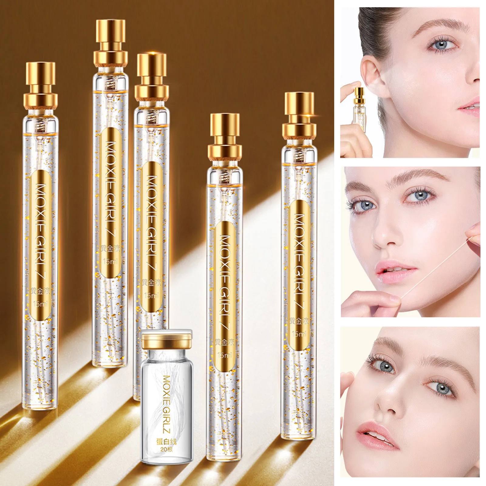 

Face Lifting Threads Collagen Facial Tensioners Threads Face Care Lift Gold 24k Silk Wire Facial Serum For Anti-Aging Firming