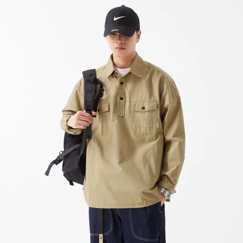 2023 Men's Shirts Street Wear Men's Clothing Pure 100% Cotton Shirts And Blouses Fashion Hombre Loose Men Clothing Camisa Japane