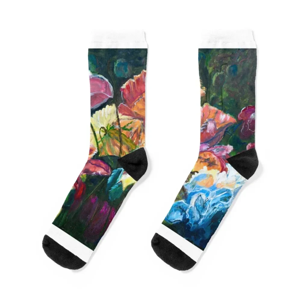 

floral on black Socks new in's short luxury moving stockings Socks Men Women's