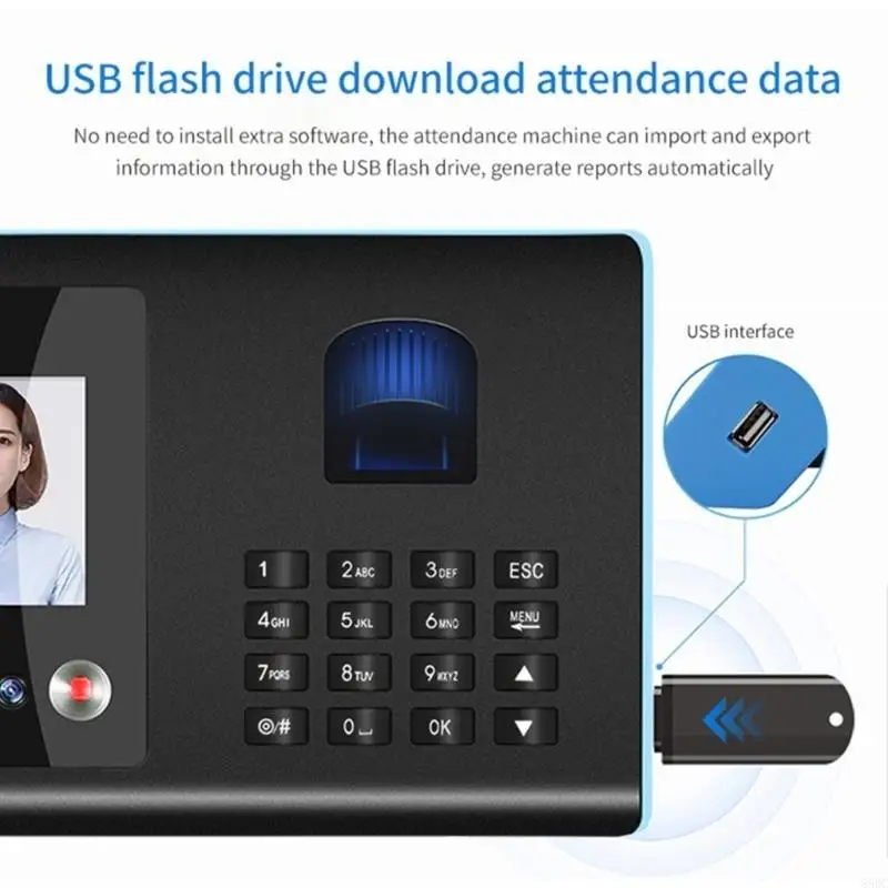 85DC Password Biometric Fingerprint Face Employee Attendance Machine Time Recorder
