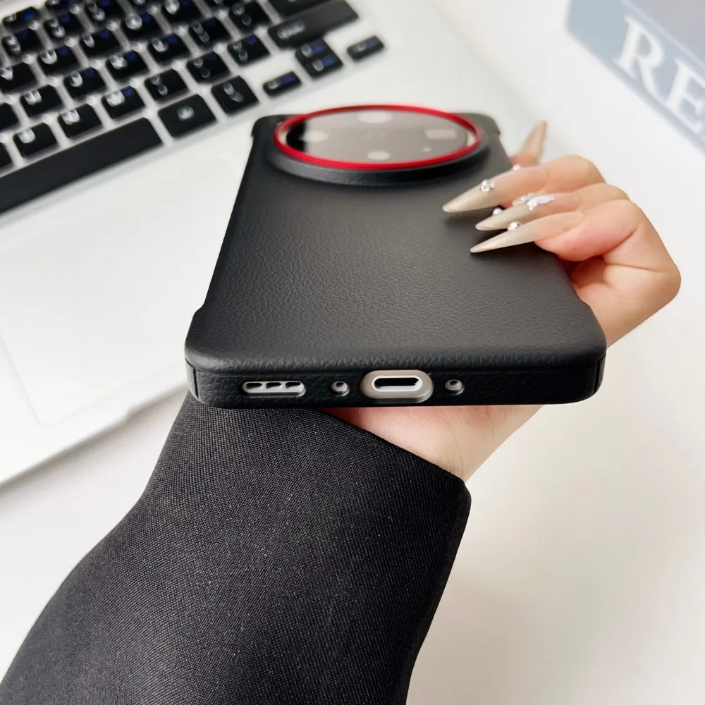 Sleek Hard PU Leather Skin Ultra-Thin Protective Phone Case