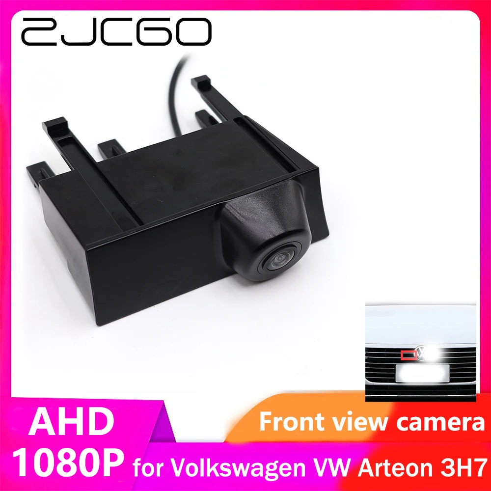 Zjcgo Ahd Cvbs 1080P 170 ° Car Logo Parking Front View Camera Per Volkswagen Vw Arteon 3H7