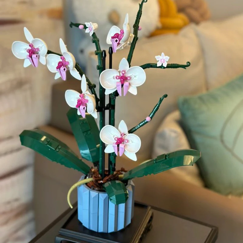 Blocos de Construção Bouquet Orchid, Bonsai Planta Brinquedo Montado para Adulto, Presente de Aniversário para Menino e Menina, 10311,608 Pcs
