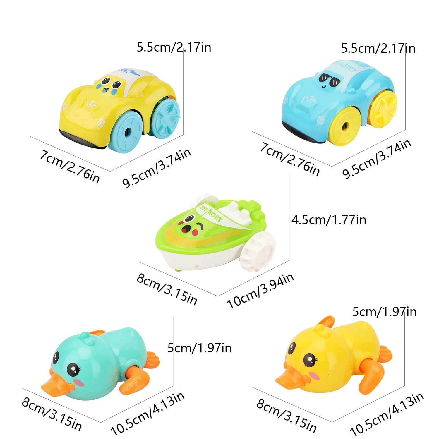 Baby Bath Toys Children Bathing Cute Swimming duck Water Playing Toys Clockwork Car Cartoon Vehicle Baby Bath Toy for Kids Gift 6