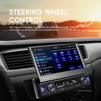 Lecteur MP5 Podofo 7'' 1Din avec Carplay sans fil, Android Auto, écran rétractable, lecteur multimédia FM/AM/RDS BT Type-C EQ, autoradio 4