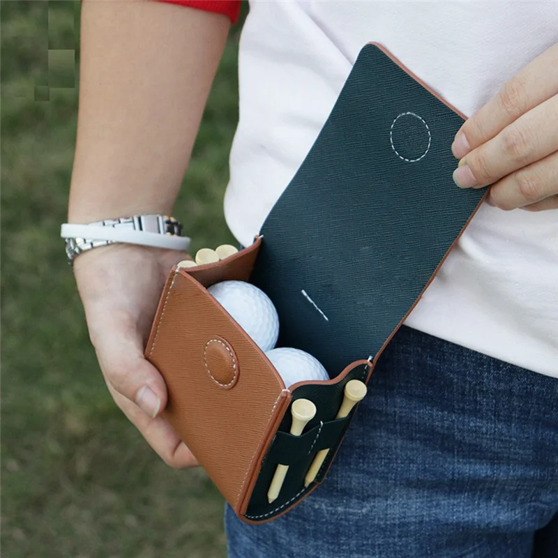 RTSHE-Golf Ball Bag Rangefinder Instrument Shockproof Waterproof Diastimeter PU Leather Case Golf Portable Waistbag