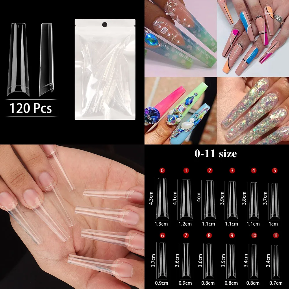 Quaferen 504Pcs Long Clear Coffin Nails Tips, XXL Extra Long India | Ubuy