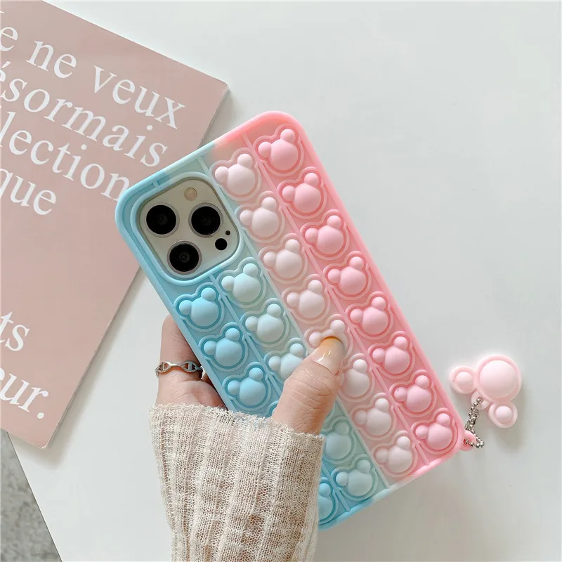 3D Cute Cartoon Pop Toy Case for Samsung S20 FE S21 S8 Plus Note 8 20 Ultra A20E A01 A02 A12 A31 A51 A70 A71 A32 A52 A72 A21 A11 silicone case for samsung Cases For Samsung