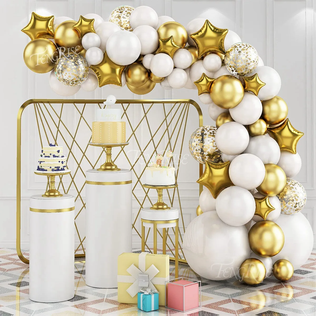Palloncini Per 50esimo Compleanno 30cm | 5 Palloncini Lattice Perlacei Con Scritta Happy 50th | Assortiti | Da Gonfiare Con Elio