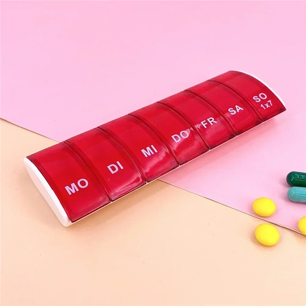 Organizzatore Medicinali 7 Giorni Portapillole Settimanale Da Viaggio - 7 Giorni, 1 Comparto Al Giorno, Trasparente, Mini Formato Portapillole 6 Scomparti - Foto 2