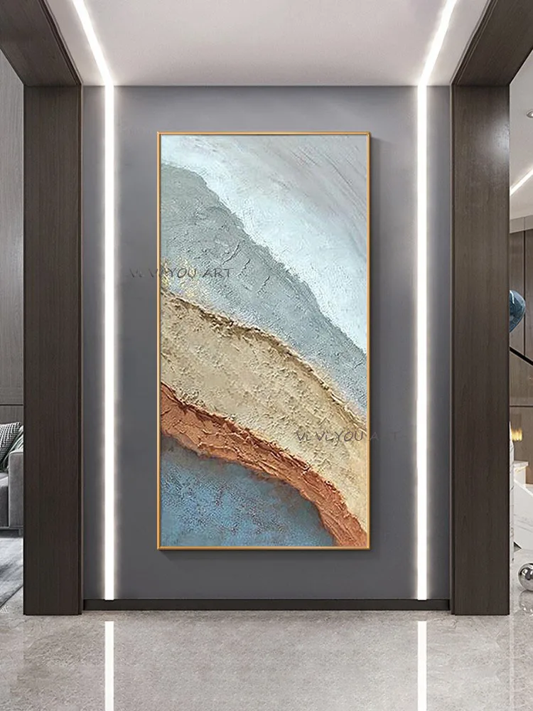 

Hand-painted modern oil painting advanced texture oil painting wall painting abstract thick knife oil painting living room home