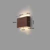 IWHD Simple Art LED Wall Light Sconce Indoor Bedroom Restaurant Living Room Walnut Wood Nordic Comtemporary Bedside Lamp Lampara 2