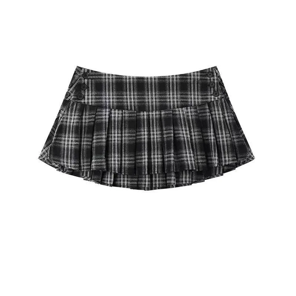 Vintage Plaid Mini Skirt for Women
