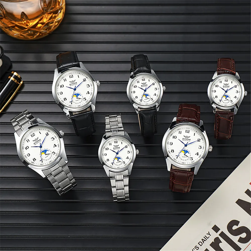 Fashion 2023 New Couple Watch Simple Calendar Digital Quartz Watch Casual Stainless Steel Silver Ladies Clock Dress Watch