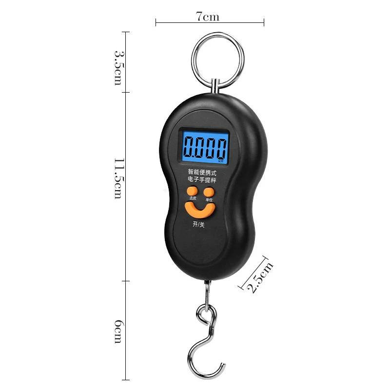 50kg 10g Digital Fishing Scale Hanging Hook Pocket Kitchen Weight Balance Luggage Weighing Scale with Backlight