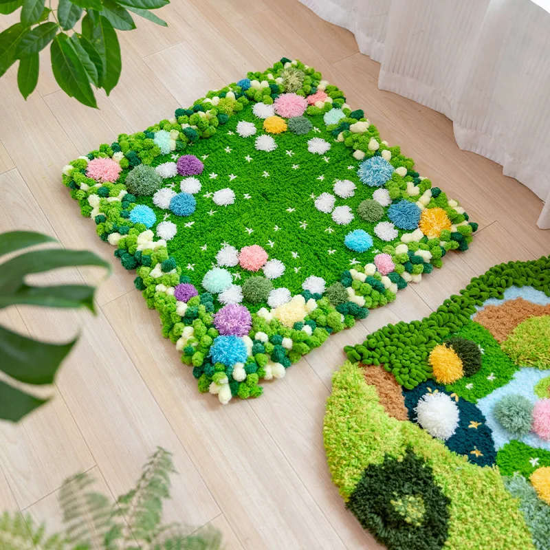 Craft Supplies Handmade Diy Moss Coaster Carpet Living Room Bedroom Indoor Home Decoration Non Slip Fluffy