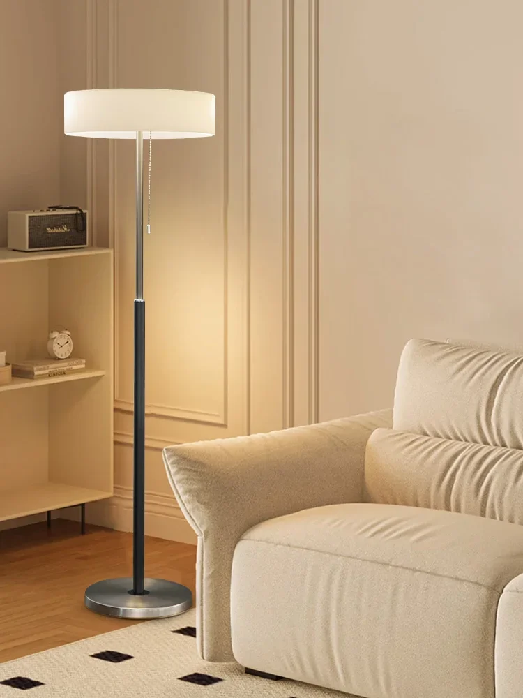 

Minimalist Solid Wood Floor Lamp Living Room Sofa next to Advanced Sense Post-Modern Simple Decorative Lamp Bedroom Vertical