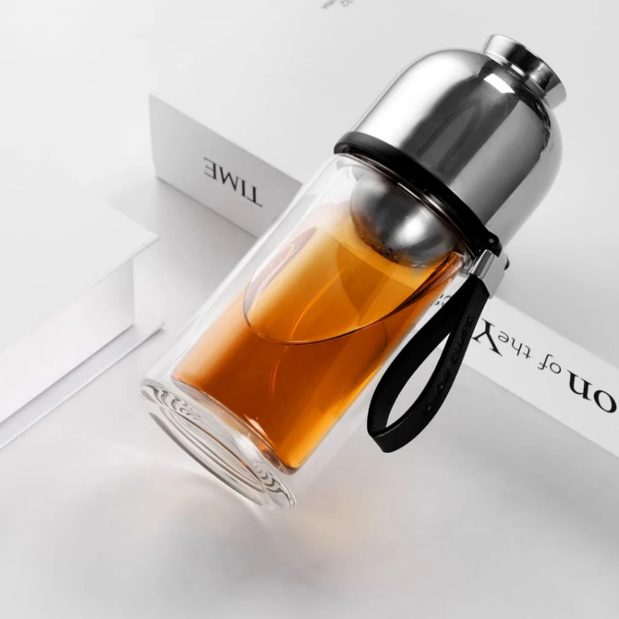 SAMADOYO-Tea Separator Heat-Resistant Glass Brewing Tea Filtration Portable Cup Outdoor Travel Vehicle Water Cup