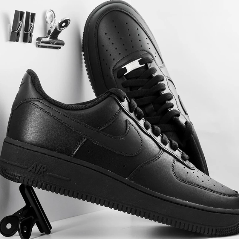 Кроссовки Nike Air Force 1 низкие в стиле ретро для Скейтборда для мужчин и женщин, классические черные повседневные кроссовки, спортивные кроссовки Af1 comfortable