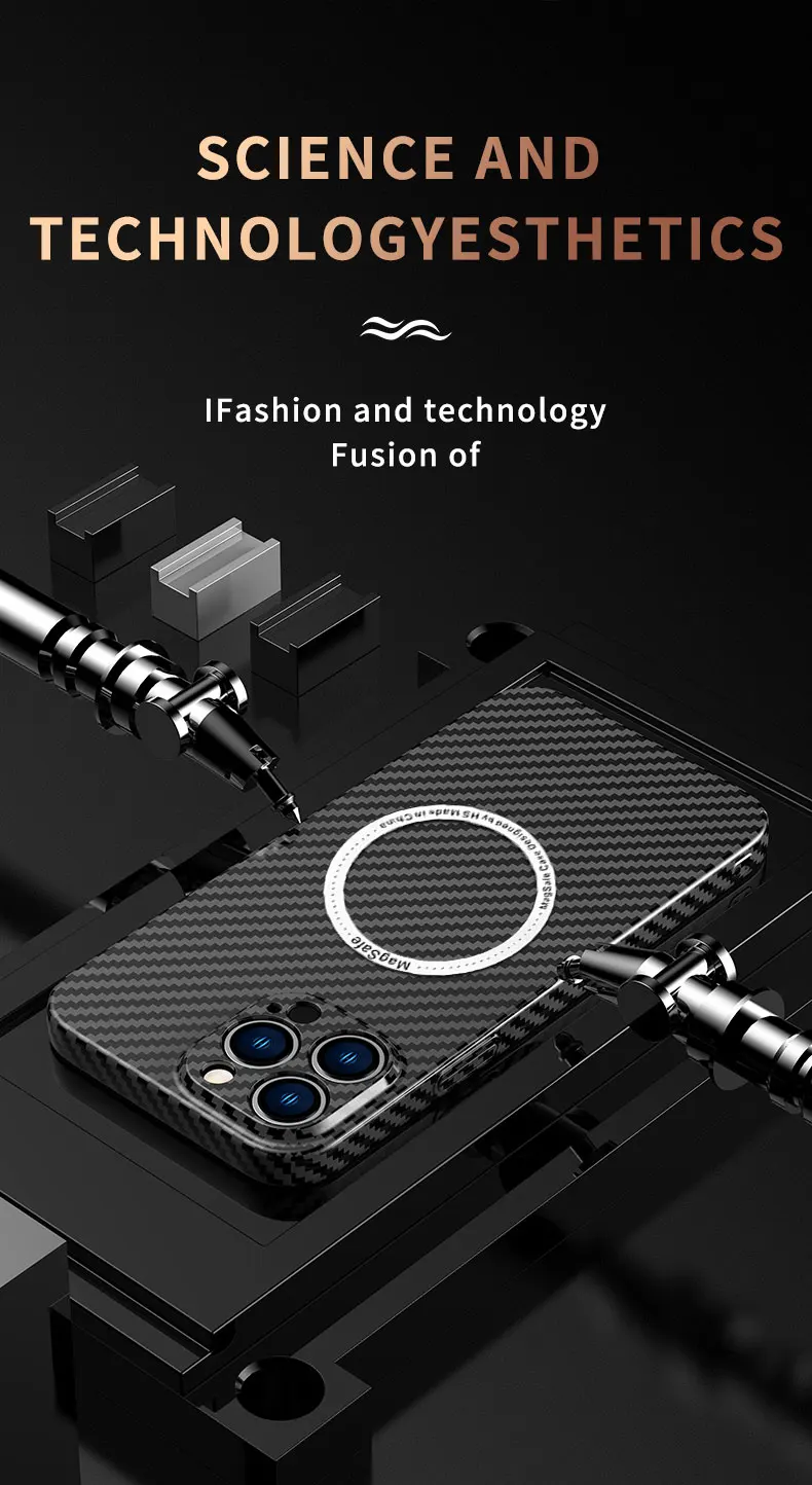 apple magsafe charger Carbon Fiber Texture Splice For Magsafe Magnetic Wireless Charging Case For iPhone 13 12 11 Pro Max Hard PC Shockproof Cover apple mag safe