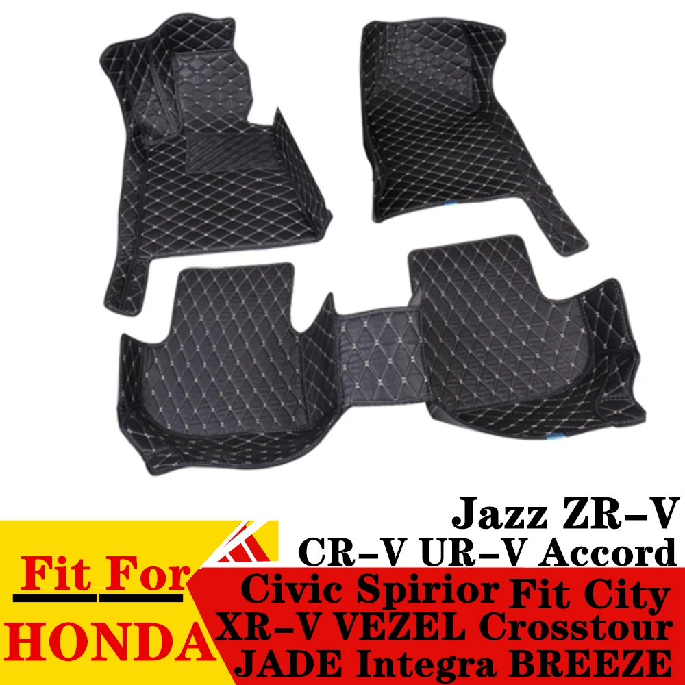 

Car Floor Mats For HONDA Accord FIT Jazz CR-V XR-V Civic Spirior City Crosstour Jade Waterproof Front & Rear FloorLiner Carpet