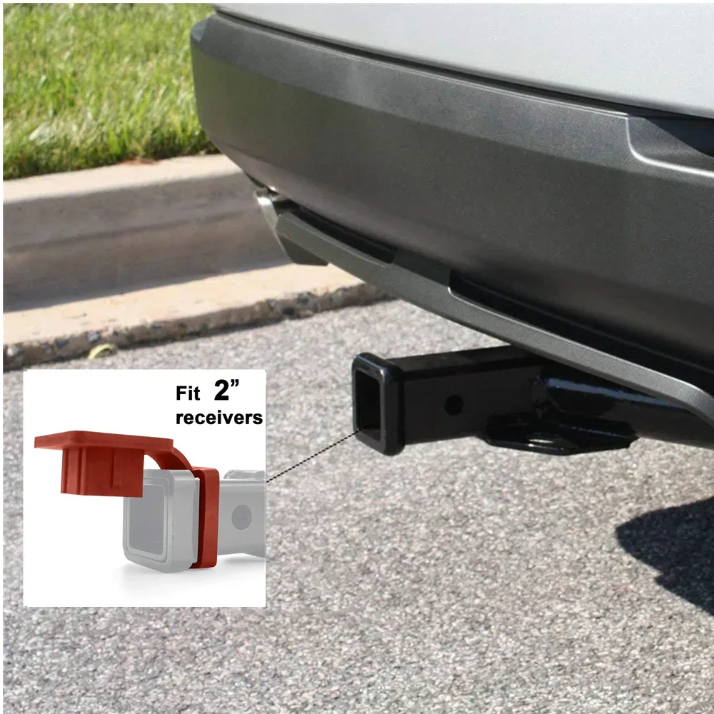 Bumper Tow Hook Cover Fits 2-inch Hitch Trailer Hitch Receiver Tube Plug Insert Car Exterior Accessories