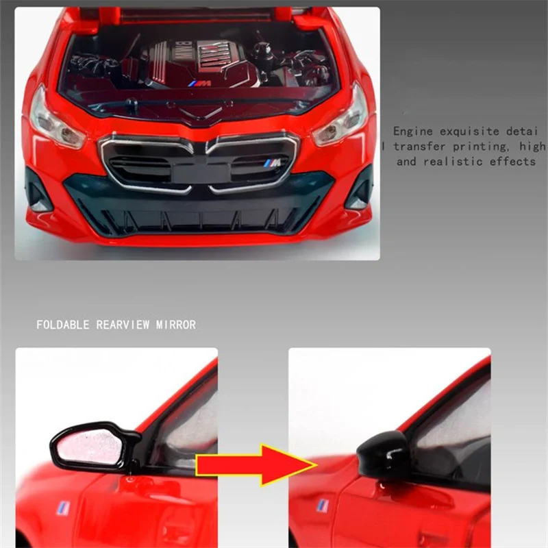 1:24 BMW i5 M60 Alloy Sports Car Model Diecast Metal Limousine Pure Electric Vehicles Car Model Simulation Sound Light Kids Gift 4