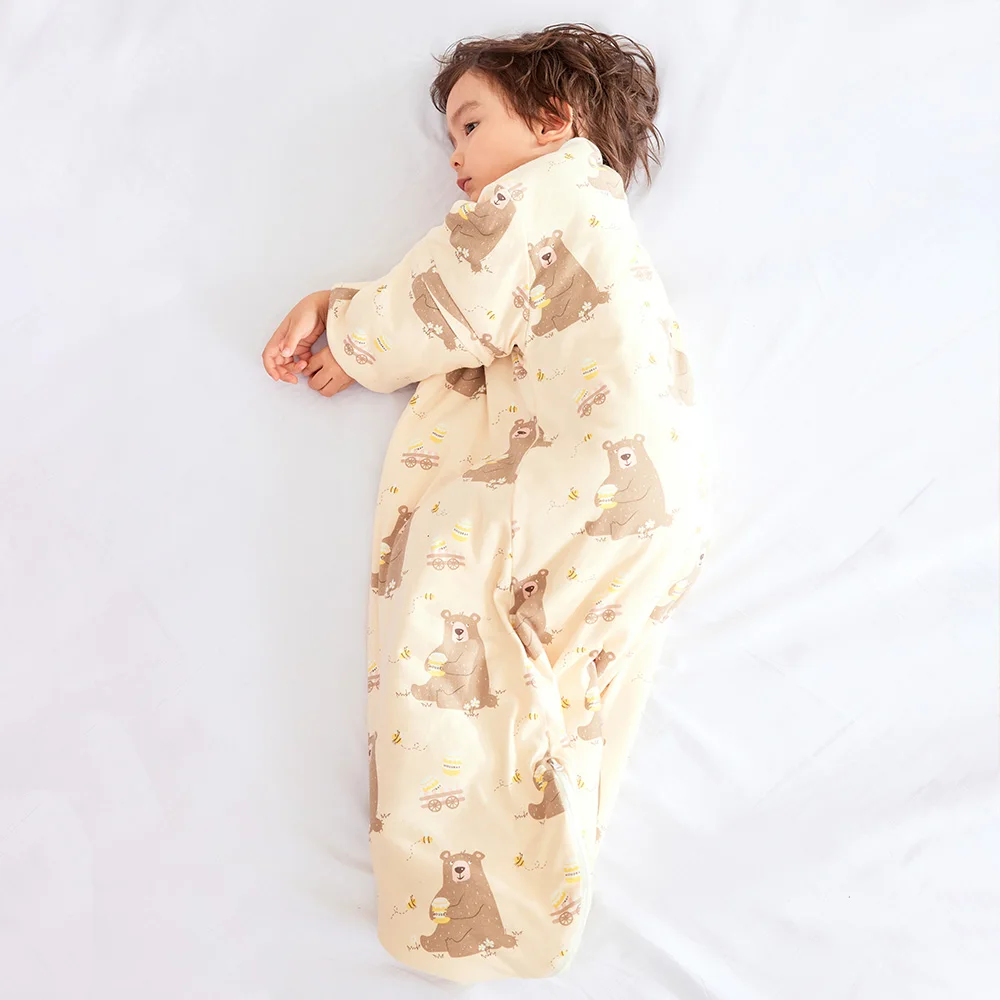 Sleeping Bag For Children 3-24Months Kids Sleepwear Sleeve Removable Winter Warm Thicker Anti-Kick Blanket Baby Sleepsack 3.5Tog 3