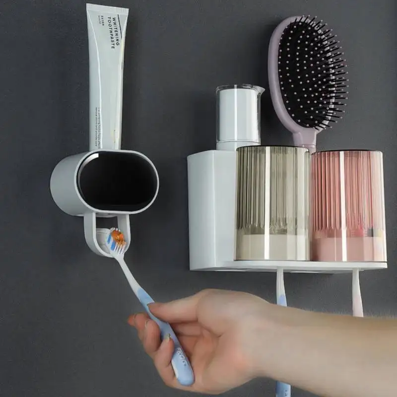 Wall Mounted Automatic Toothpaste Dispenser Squeezers Bathroom