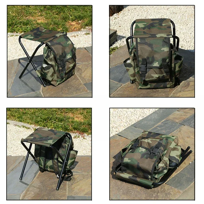 Folding Seat Stool Backpack Cooling Chair Light Fishing Stool Mountaineering Bag Outdoor Equipment for Camping Traveling Hiking 4