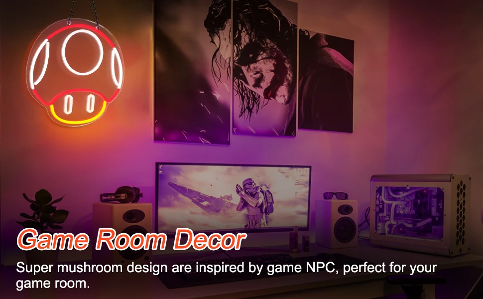 Led Game Room Neon Signs Dimmable Neon Lights for Bedroom Wall Gaming Decor Room Decor Boys Teen Kids Gifts Party Decorations