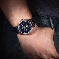 Sugess Moonphase Watch of Men 40mm Automatic Mechanical Wristwatches Seagul ST2528 Movement Stainless Steel Blue Sandstone Dial 6