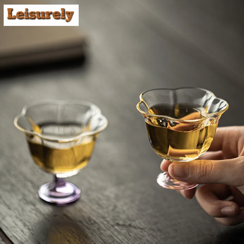 High Borosilicate Glass High-foot Teacup Boutique Tea Bowl Set Of Cups Tea-tasting Personal Cup Chazhan Master Cups For Tea Gift