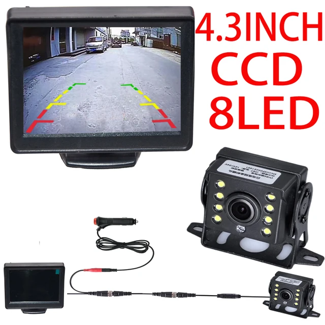 Parking Backup Reverse CCD 2 - in - 1 HD Rear View Camera System 4.3  Inch HD Screen Monitor, for Car, Bus, Truck, RV & Trailer