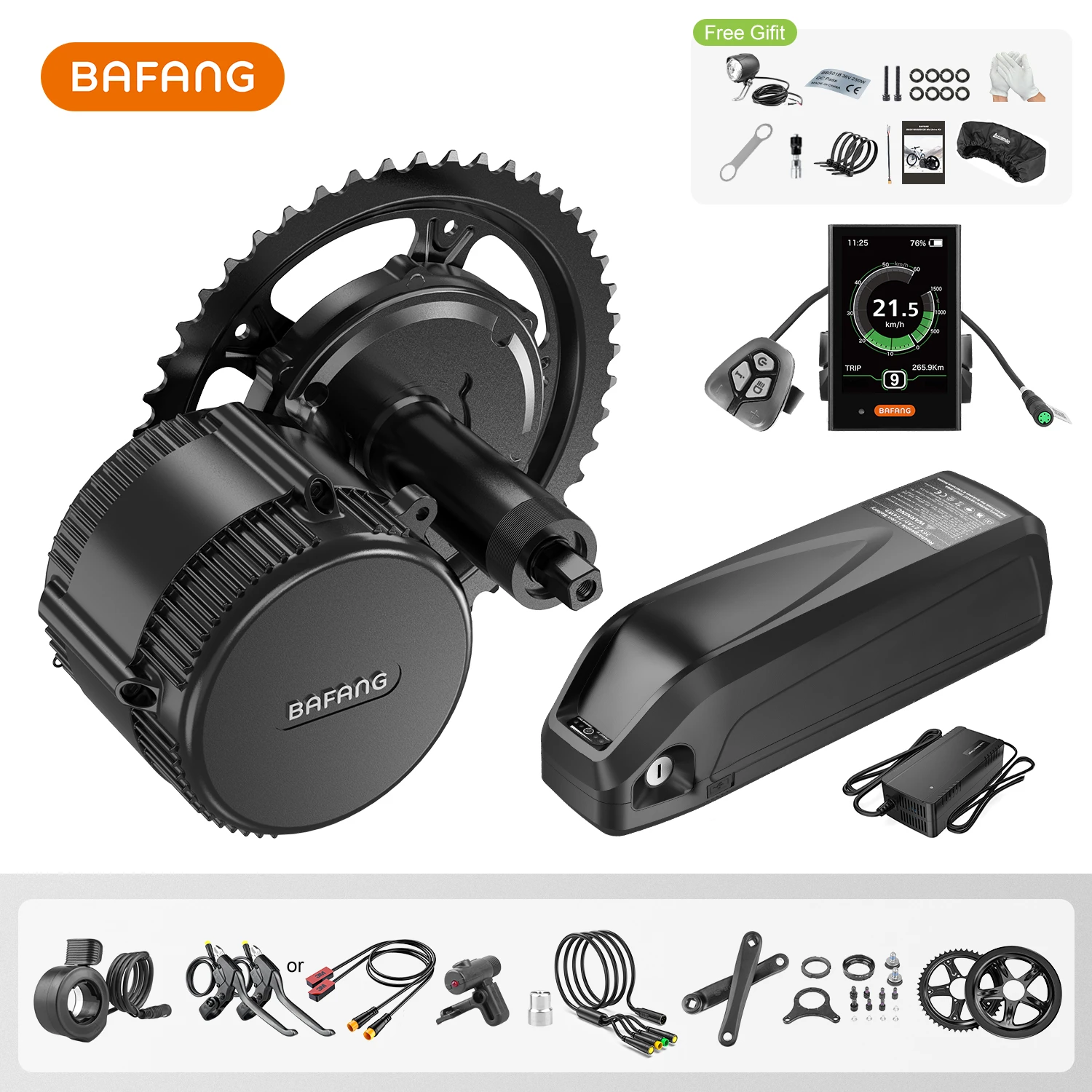 Elektrische conversiekit 24 V / 36 V 250 W voor de linker kettingaandrijving van de gewone fiets, op maat voor de derailleur van de elektrische fiets (36 V Thumb Kit