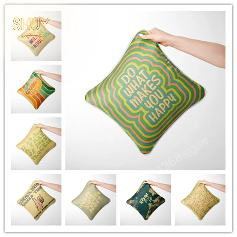 

Vintage Poster Motivational Phrases Pillowcase Sofa Creative Cushion Cover Living Room Bay Window Decoration Throw Pillow Cases