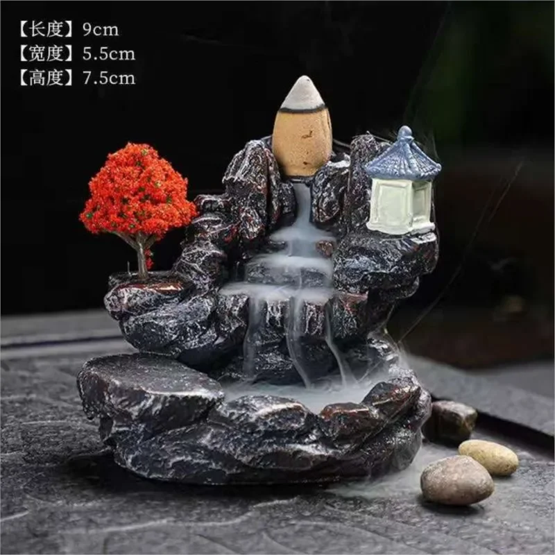 Backflow Incense Holder Waterfall Incense Burner Home Decor Aromatherapy Ornament Incense Cones with Backflow Incense Cones 4