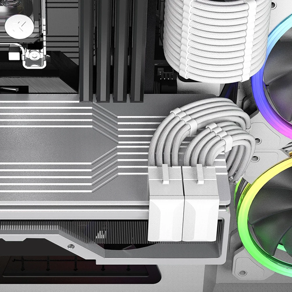 180 Degree Power Supply Adapter Desktop Computer Accessories 8 Pin Female To 8 Pin Male Adapter Fireproof Plastic for Video Card