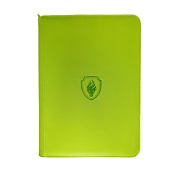 Premium 9 - Pocket Zipper Card Binder with Durable PU Cover (Grass green)
