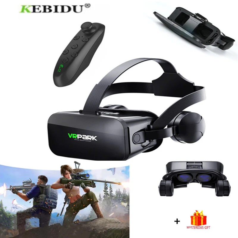 VR Virtual Reality 3D Glasses Stereo Headset Helmet for IOS Android Smartphone Wireless Headset Video Game Binoculars