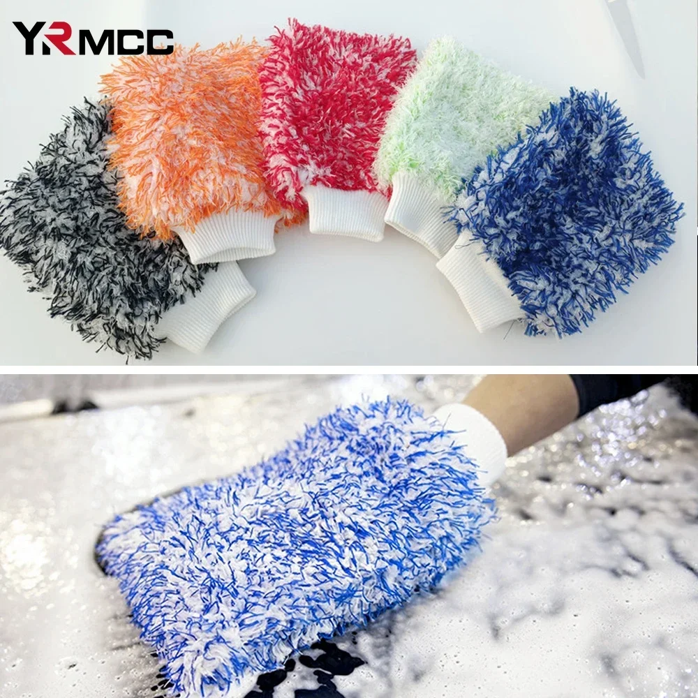Car Washing Gloves Microfiber Strong Water Coral Velvet Cleaning Glove Soft Thickened Dust Removal Clean Tools Car Accessories for car cleaning gloves,microfiber cleaning gloves,microfiber washing gloves,microfiber gloves