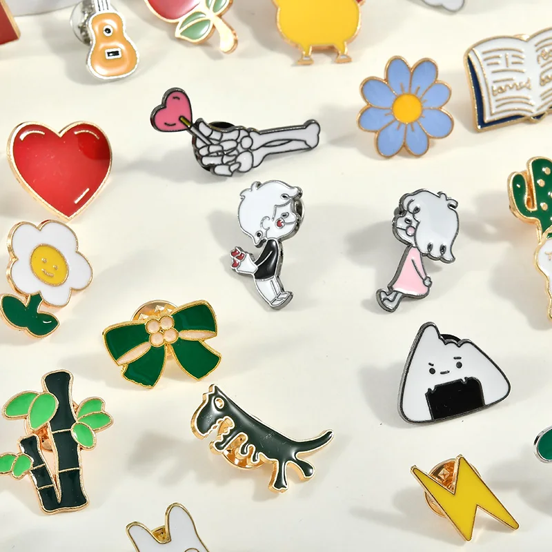 10-100PCS Enamel Badges Diversity Random Badges Personalized Metal Pins For Backpack Clothes Bag Hat Decor Jewelry Accessories