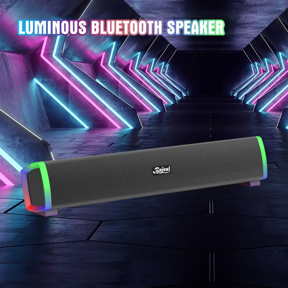 Altoparlante Rgb Bar 1500Mah Usb Alimentato A Led Luce Ambientale Usb Ricaricabile Per Home Party Bar Mini Altoparlante Soundbar Lungo