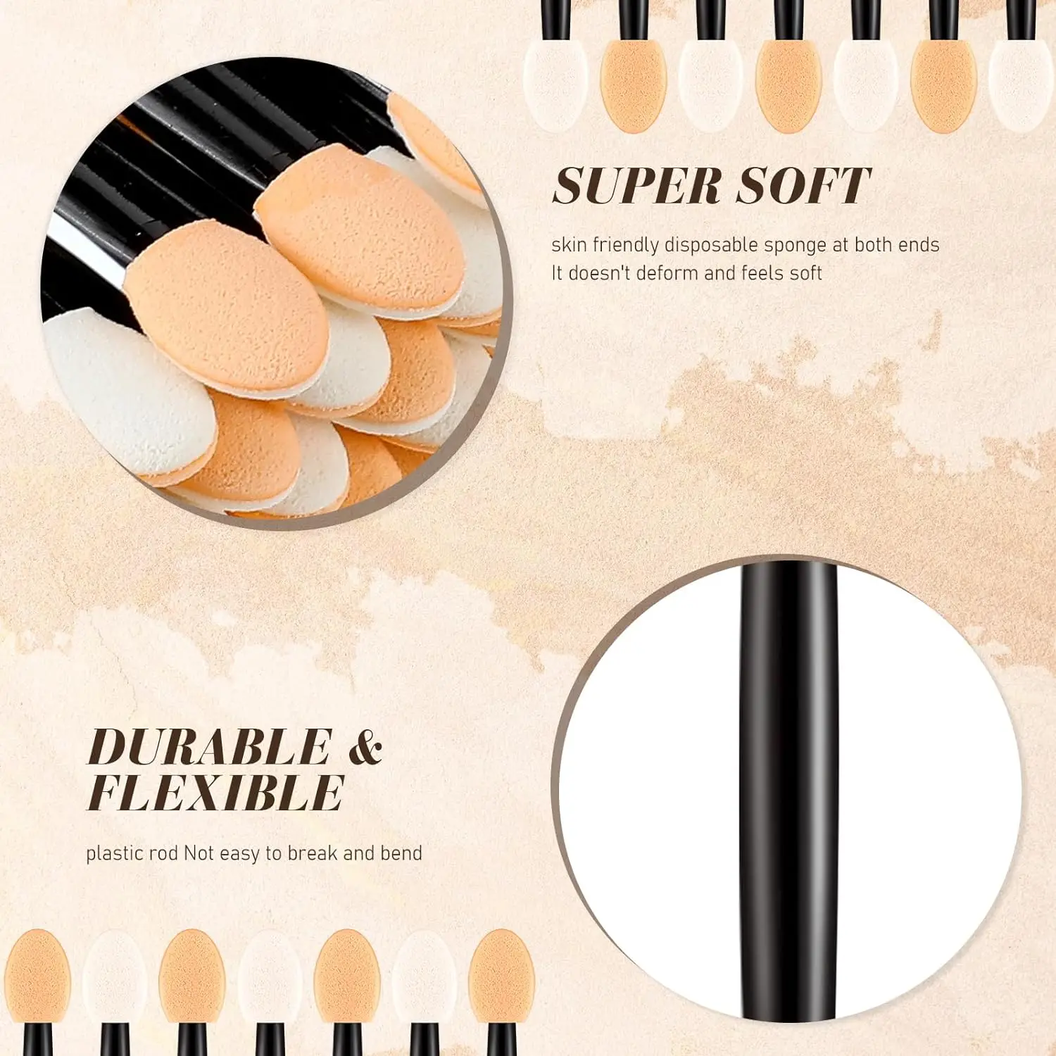 Sheeamy Eyeshadow Applicators Disposable Eye Makeup Applicators Eye Makeup Brushes Eyeshadow Double Sided Sponge