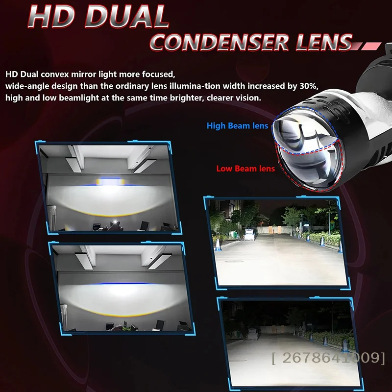 ♥Super Bright H1 LED Headlight Bulbs with Projector Lens – High Low Beam Conversion Kit for Cars & Trucks|〔YY33〕 5