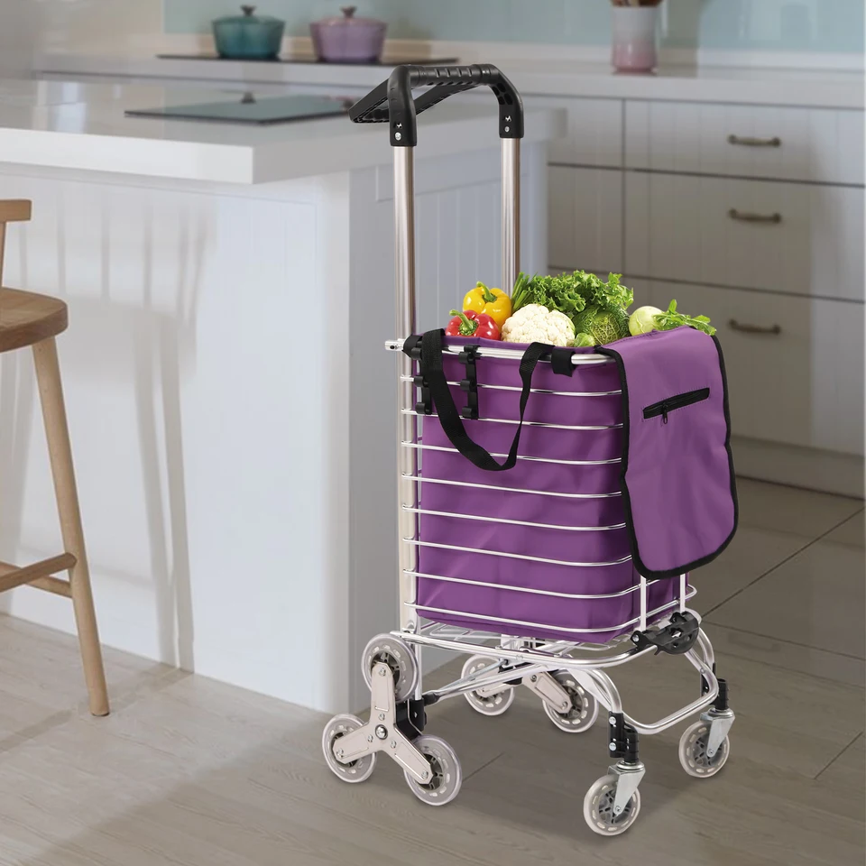 Foldable Grocery Shopping Cart with Large Capacity