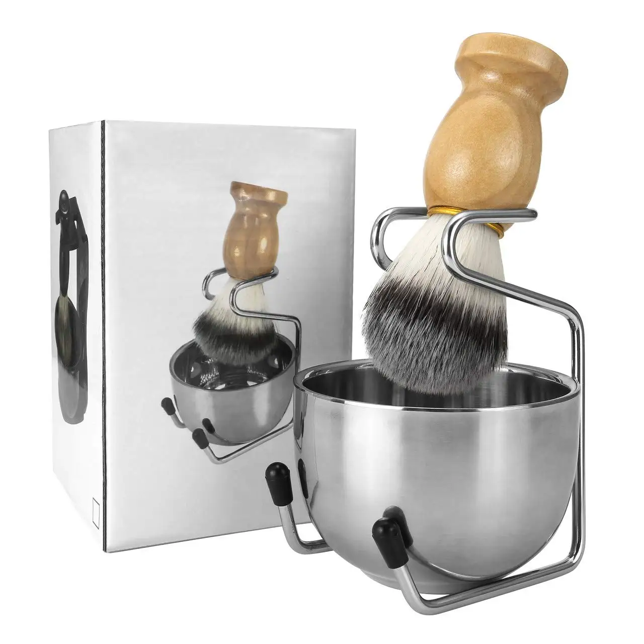 shaving brush Professional Barber 5-in-1 Shave Kits With Bowl and Stand Men's Gift Set