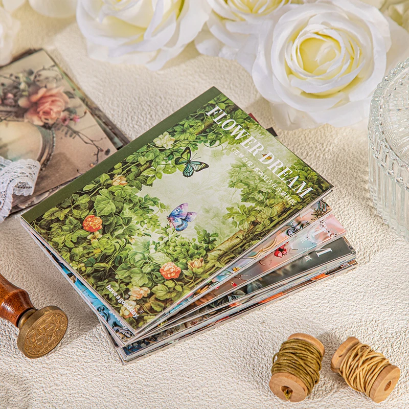 30pcs Large size Vintage Girl Flower Decor Scrapbook Material Paper DIY Scrapbooking Decor Junk Journal Planner Art paper