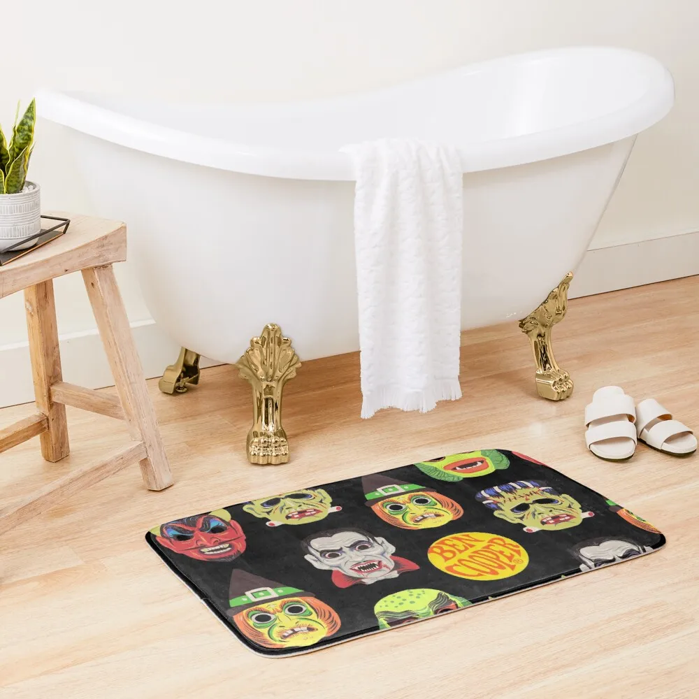 

Vintage Halloween Masks Bath Mat Baths And Accessories Anti-Slip Mat For Shower
