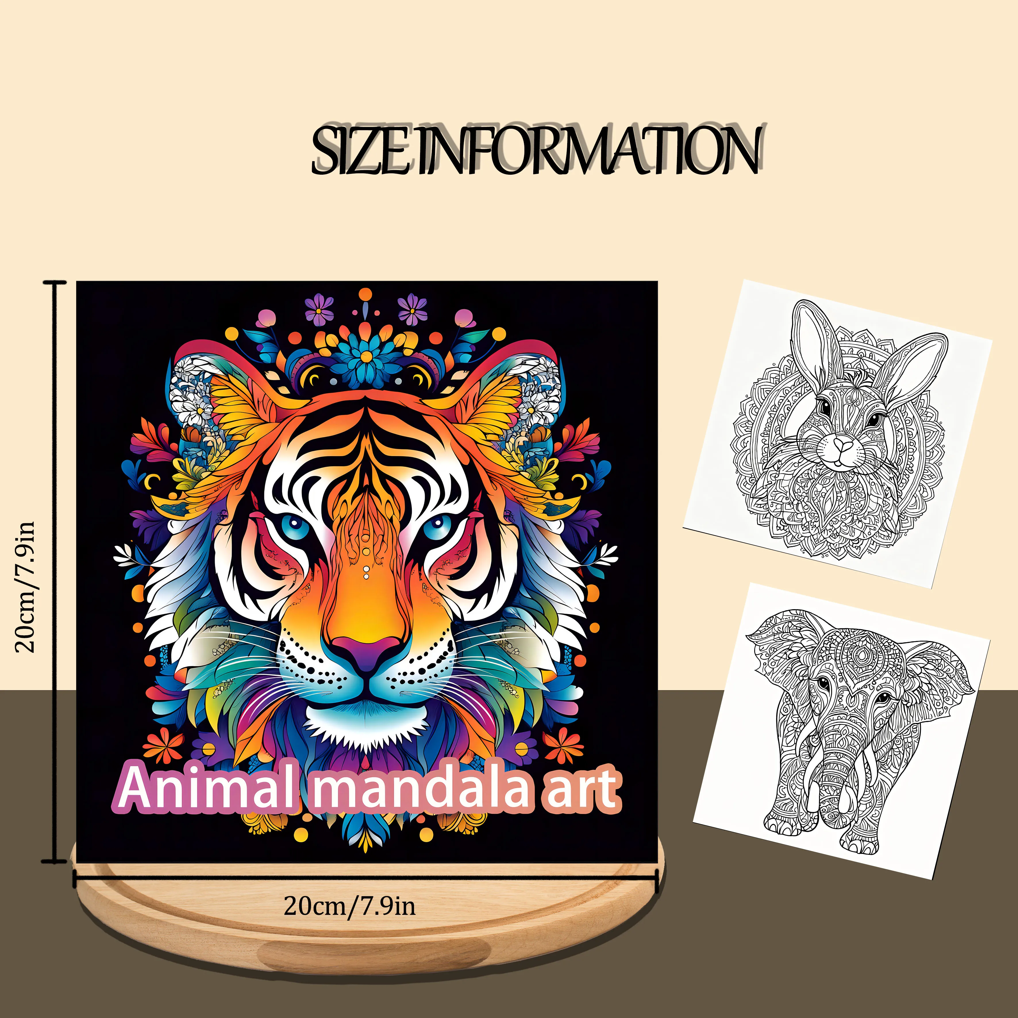 2-Pack Animal Mandala Colouring Book for Adults - Stress Relief and Mind fulness Art Therapy 5